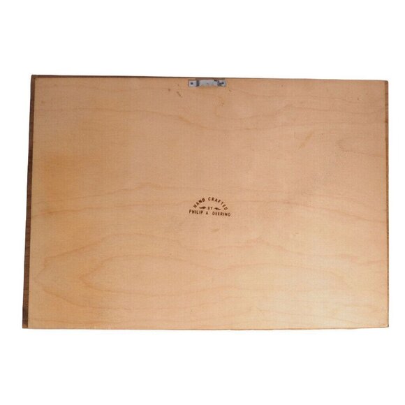 Vintage Lazer Cut Wood Art Harbor Fishing Scene by Philip A Deering OOAK - Picture 2 of 6